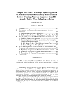 Jackpot! You Lose? - Moritz College of Law