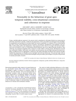 Personality in the behaviour of great apes: temporal stability, cross