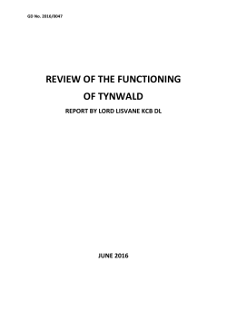 Review of the Functioning of Tynwald