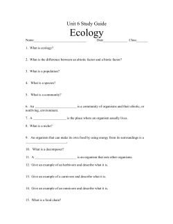 Unit 6 Study Guide - Mr. Dudley