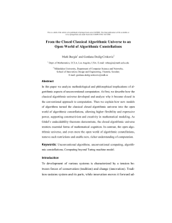 From the Closed Classical Algorithmic Universe