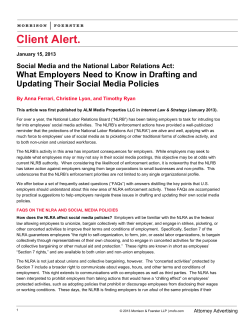 Social Media and the National Labor Relations Act