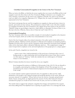 Colorfully Contextualized Evangelism in the Context of the New