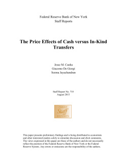 The Price Effects of Cash versus In-Kind Transfers