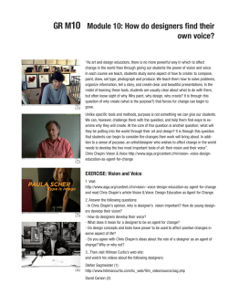 GR M10 Module 10: How do designers find their own voice?