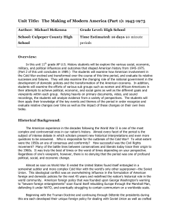 Unit Title: The Making of Modern America (Part 1): 1945-1975
