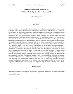 1 Physiological Response of Heatwaves on a California Native