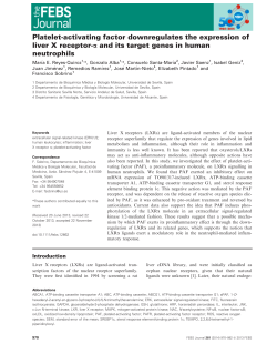 Plateletactivating factor downregulates the expression of liver X