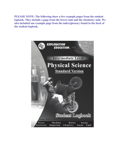 Sample Logbook Pages