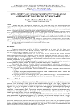 development and usage of scoring systems in giving mortgages by