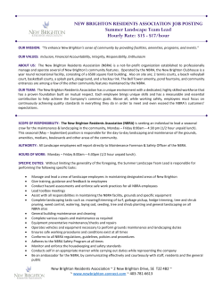 NEW BRIGHTON RESIDENTS ASSOCIATION JOB POSTING