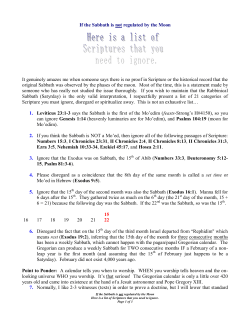 If the Sabbath is not regulated by the Moon