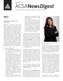 ACSANewsDigest - Association of Collegiate Schools of Architecture