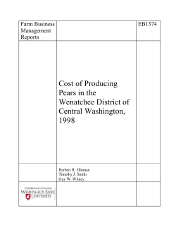 Cost of Producing Pears in the Wenatchee District of Central
