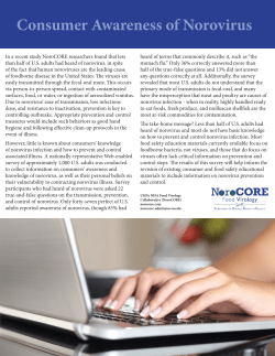 Consumer Awareness of Norovirus