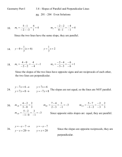 Geometry Part I 3.8 - Slopes of Parallel and Perpendicular Lines pg