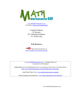 I. Model Problems. II. Practice III. Challenge