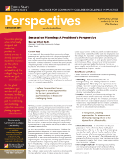 Succession Planning: A President`s Perspective