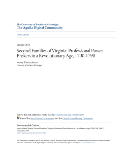 Second Families of Virginia: Professional Power