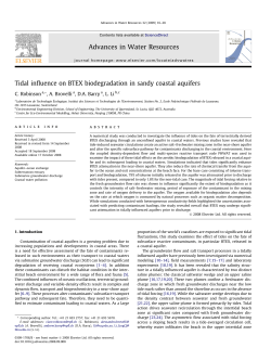 Tidal influence on BTEX biodegradation in sandy