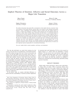 Implicit Theories of Emotion