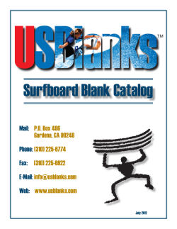 Surfboard Blank Catalog