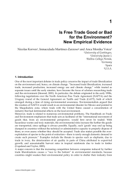 Is Free Trade Good or Bad for the Environment? New