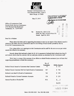 No. of - Florida Public Service Commission