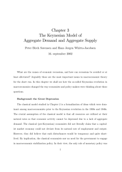 Chapter 3 The Keynesian Model of Aggregate Demand and