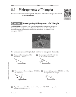 8.4 Midsegments of Triangles