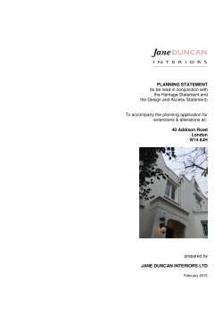 PLANNING STATEMENT (to be read in conjunction with the