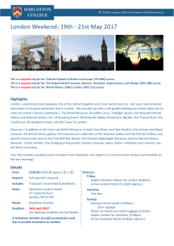 London Weekend: 19th - 21st May 2017