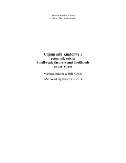 Coping with Zimbabwe`s economic crisis: Small