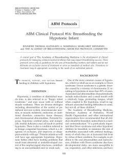 Breastfeeding the Hypotonic Infant