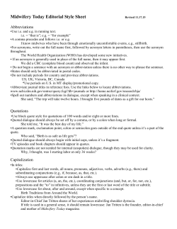 Midwifery Today Editorial Style Sheet