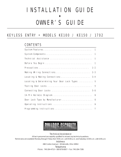 installation guide &bull; owner`s guide
