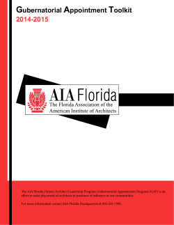 Gubernatorial Appointment Toolkit 2014-2015