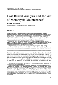 Cost benefit analysis and the art of motorcycle maintenance