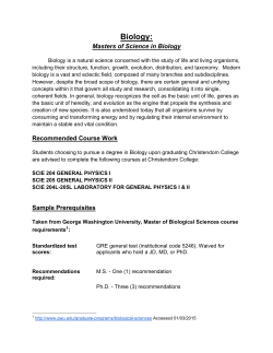 Biology - Christendom College