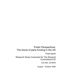 Public perspectives: the future of party funding in the UK