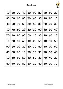 Tens Board - Broad Town School