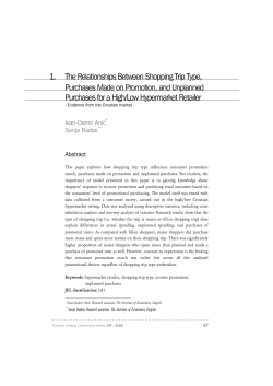 1. The Relationships Between Shopping Trip Type, Purchases Made