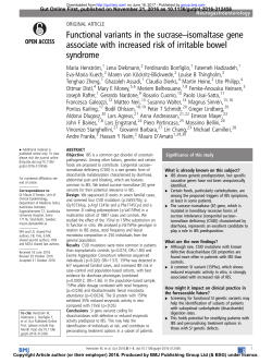 Functional variants in the sucrase&ndash;isomaltase gene associate