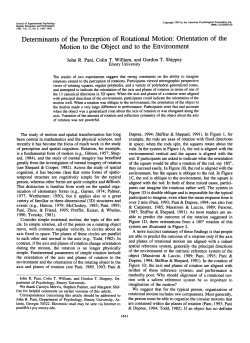 Pani (1995) Determinants of the perception of