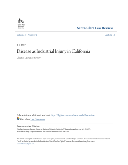 Disease as Industrial Injury in California