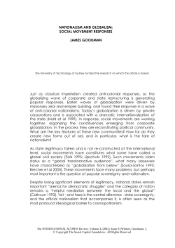 NATIONALISM AND GLOBALISM: SOCIAL MOVEMENT