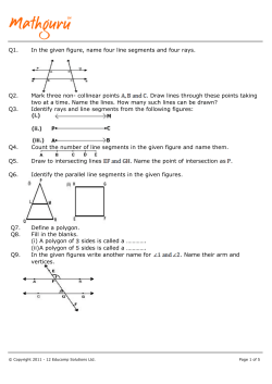 Q1. In the given figure, name four line segments and four