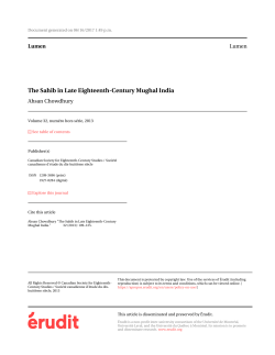 The Sahib in Late Eighteenth-Century Mughal India