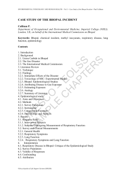 Case Study of the Bhopal Incident