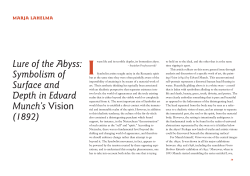 Symbolism of Surface and Depth in Edvard Munch`s Vision